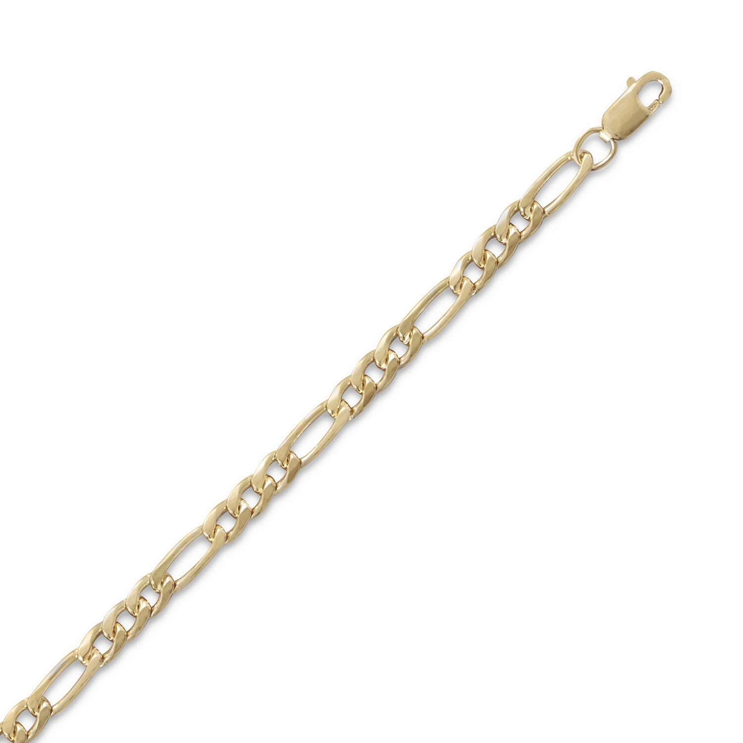 Exclusive Detail Figaro Chain Bracelet Yellow Gold-filled 3.6mm Wide - Made in the USA