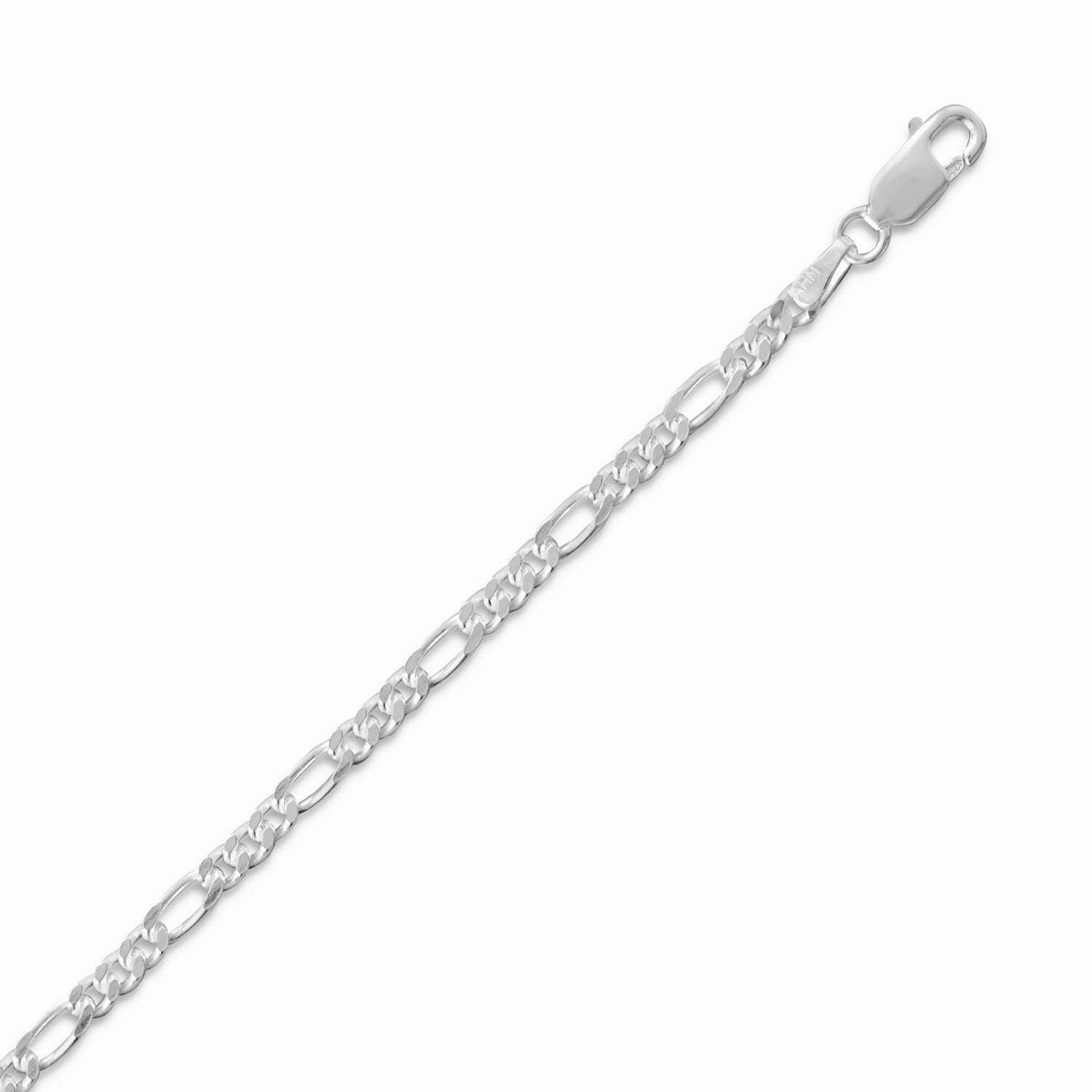 Figaro Chain Necklace 2.8mm Width Italian Sterling Silver Outdoor Event Fashion Week