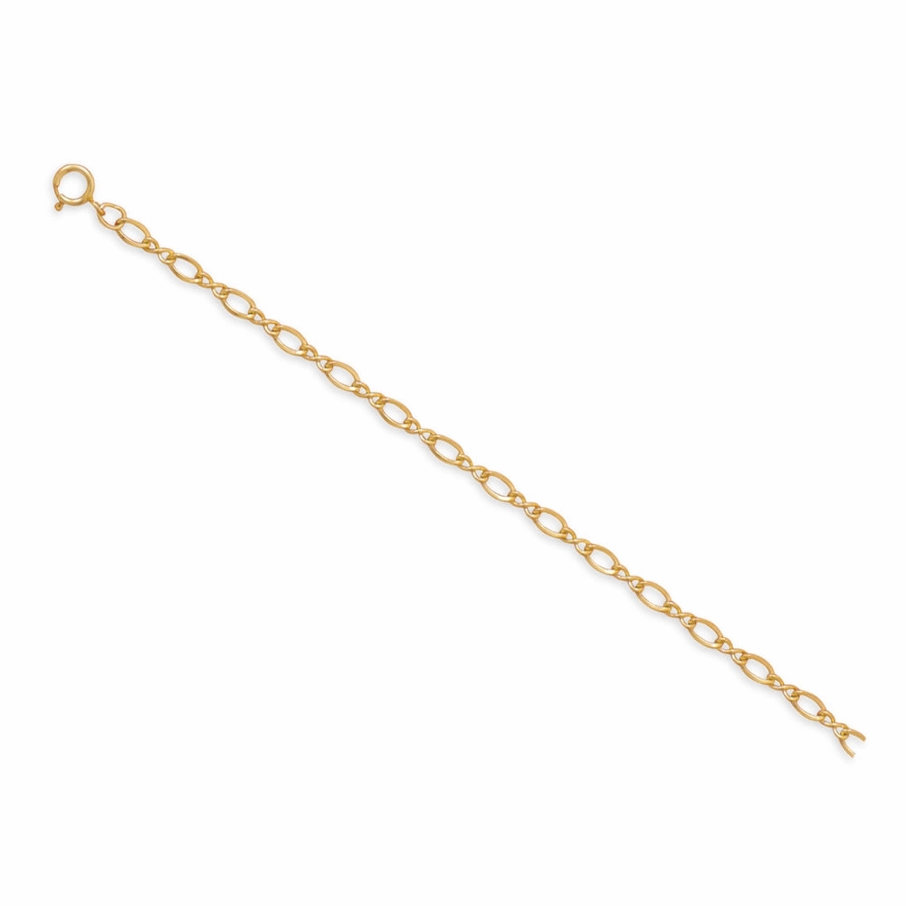 Bold Detail Figure 8 Chain Yellow Gold-filled Anklet 9-inch Adjustable Length, Made in the USA