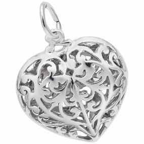 Charming Jewelry Shiny Layer Filigree Heart Charm