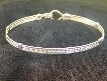 Modifiable Element Sterling Silver 4-Strand Wire Wrapped Stackable Bracelet  STTS