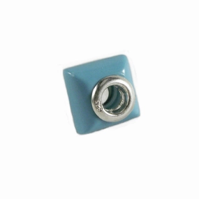 Slide-on Charm Bead Imitation Turquoise Color Stone Sterling Silver 4mm Center Daywear Fit