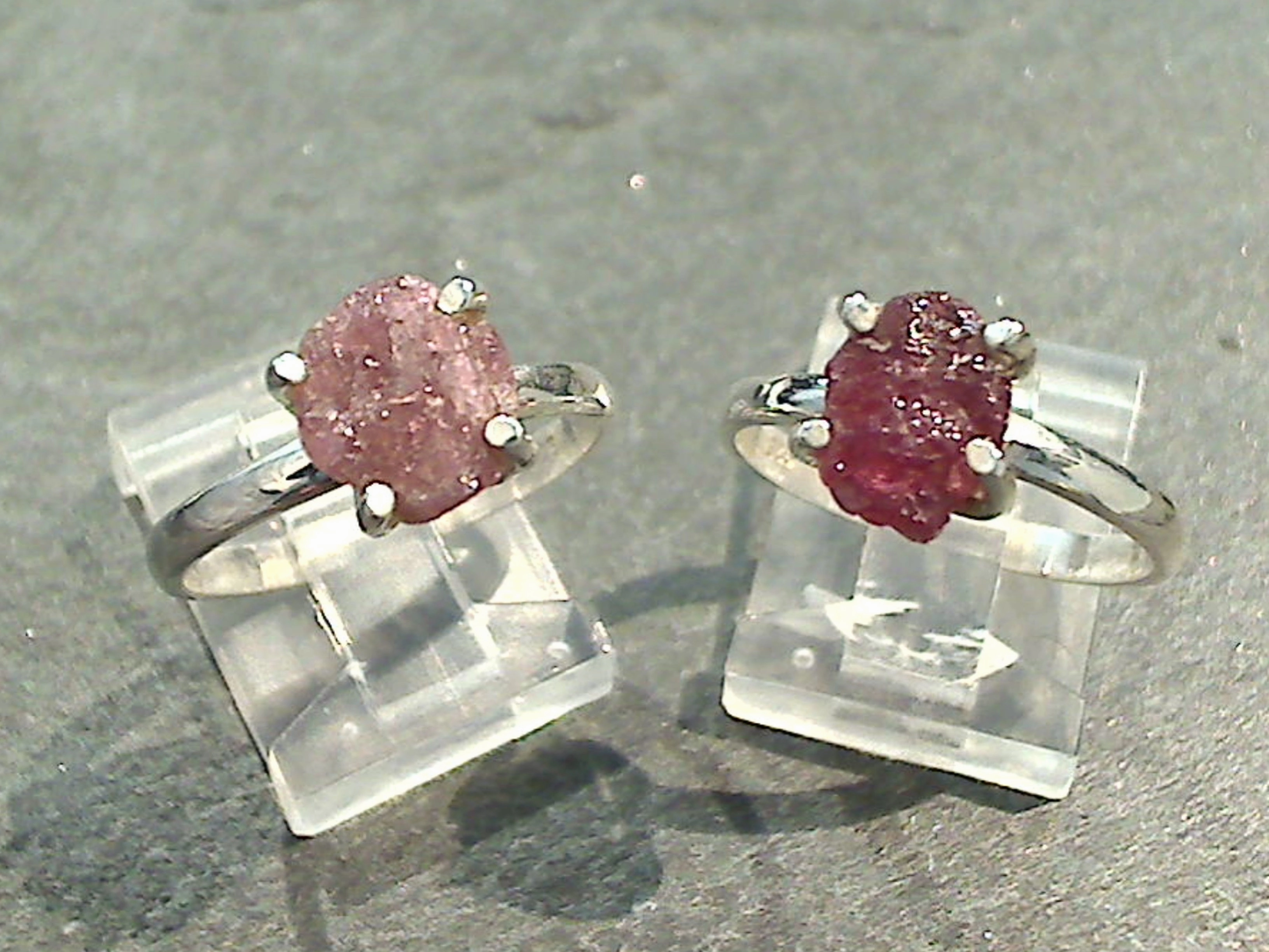 Size 6 Rough Cut Pink Tourmaline, Sterling Silver Ring Unique Trinket Stylish Addition