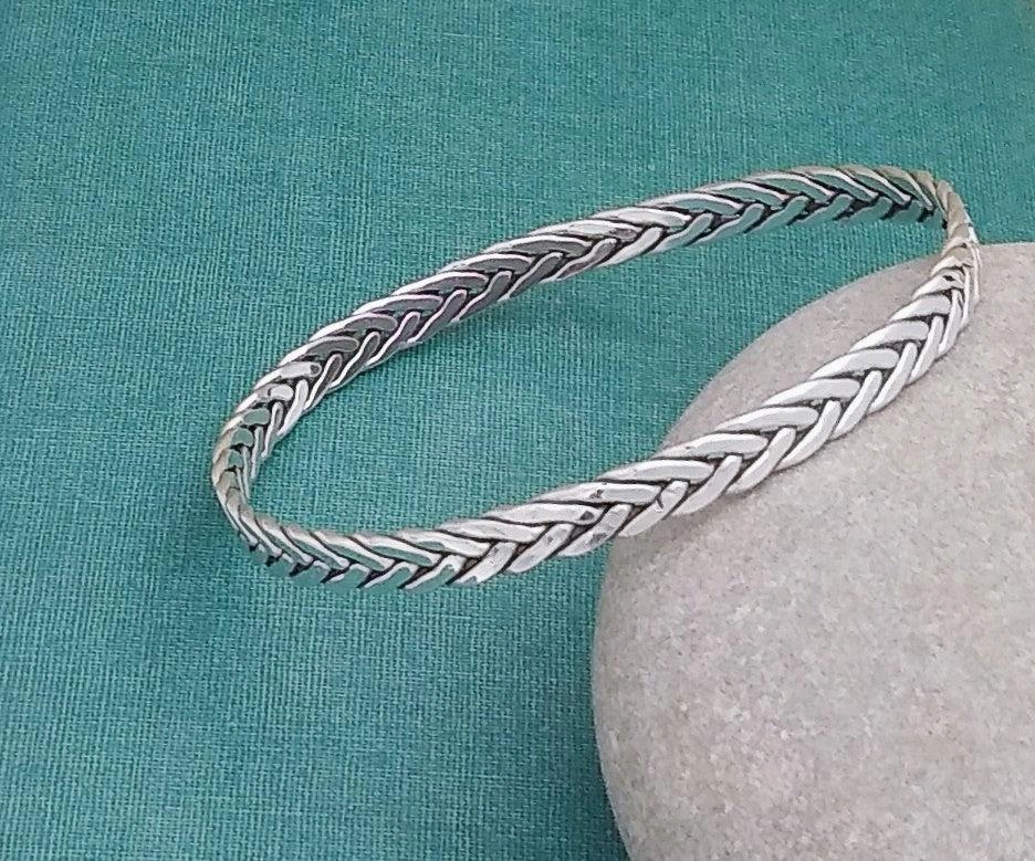 Layering Game Modern Shape Via Taxco Multi Wire Woven Bangle
