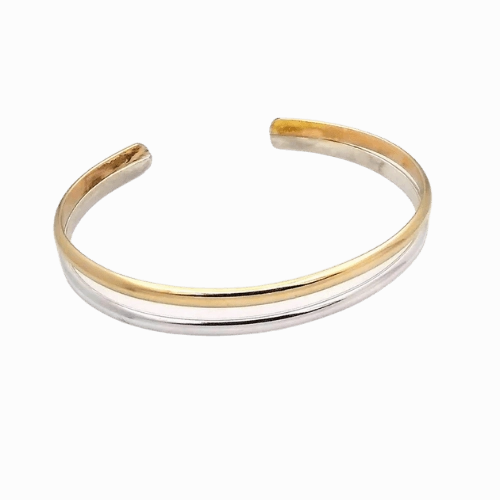 Gleaming Edge Sterling Silver and Gold Filled Cuff
