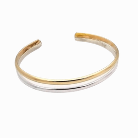 Gleaming Edge Sterling Silver and Gold Filled Cuff