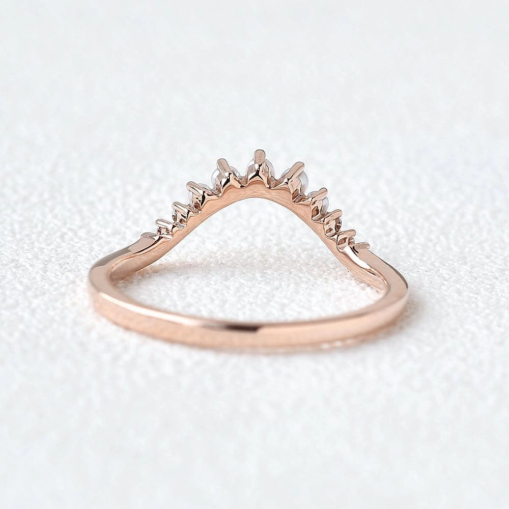 Natural Pearl Curved Stacking Ring Cultural Touch