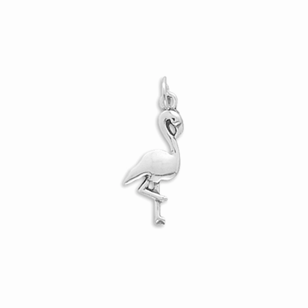 Flamingo with Raised Leg Sterling Silver Charm Sophisticated Appeal Radiant Appeal