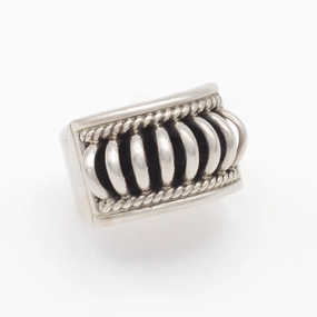 Pricilla Apache Navajo Handmade Sterling Silver Ring (Size 6.25) Sparkling Piece Artisan Crafted