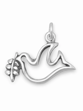 City Stroll Exclusive Charm Peace Dove with Olive Branch Charm Sterling Silver