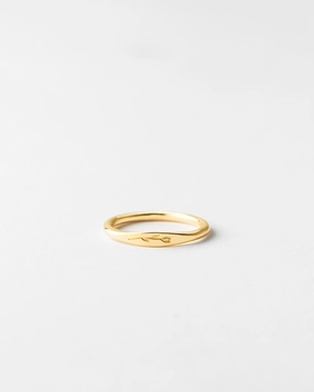 Modern Statement Floral Slim Signet