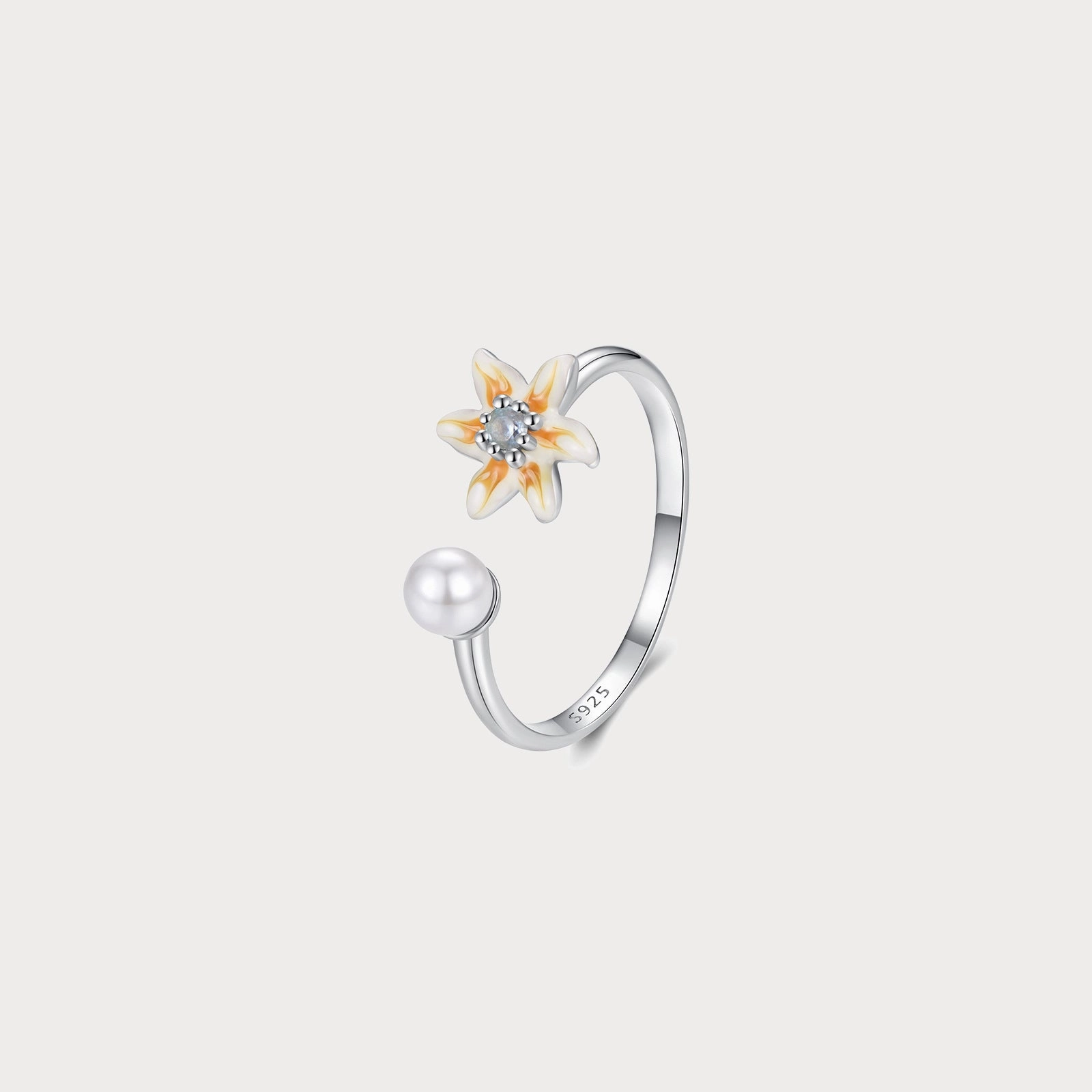 Amazing Item Flower and Pearl Ring