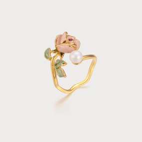 Event Accent Shiny Detail Flower Enamel Ring