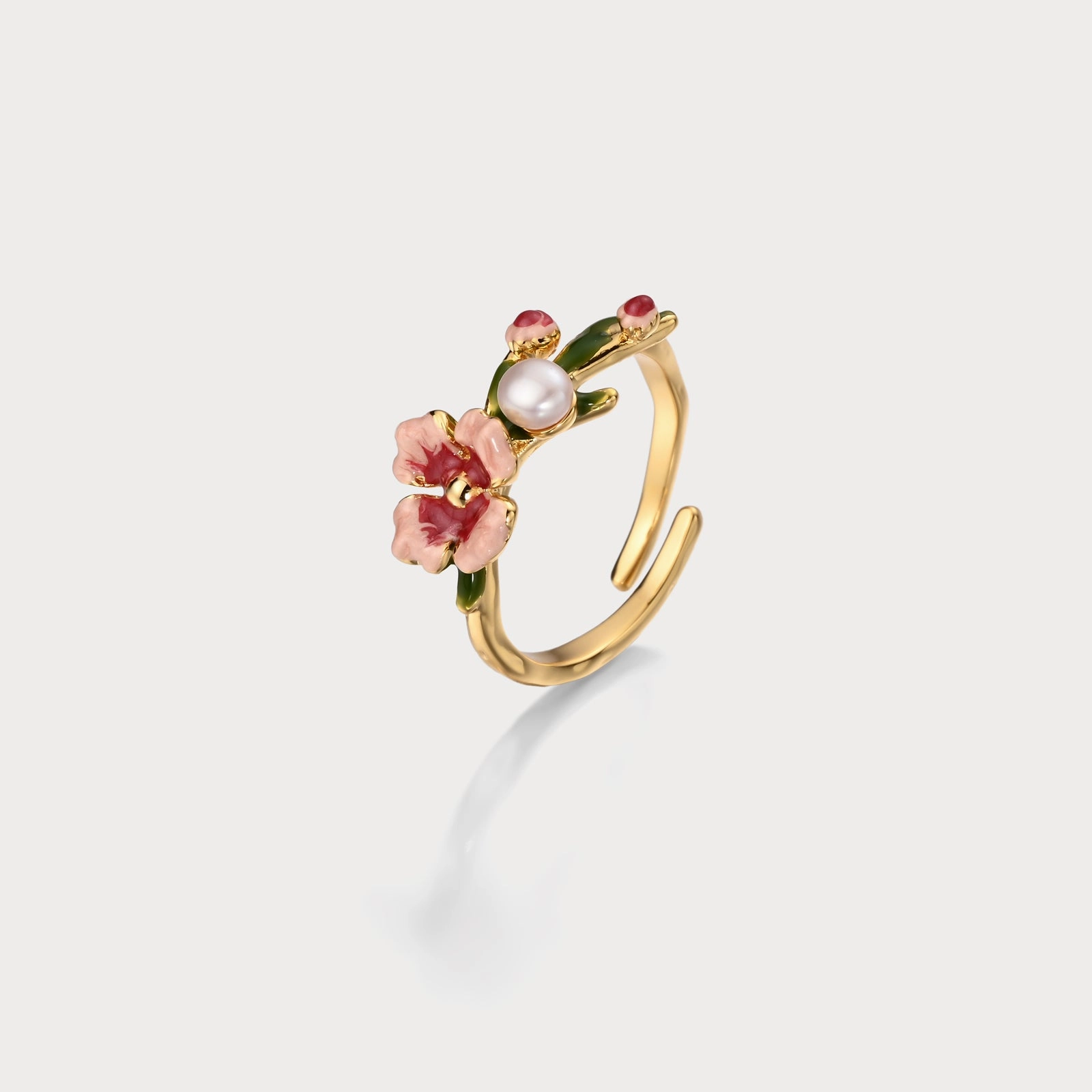 Flower Pearl Ring Cosmopolitan Style