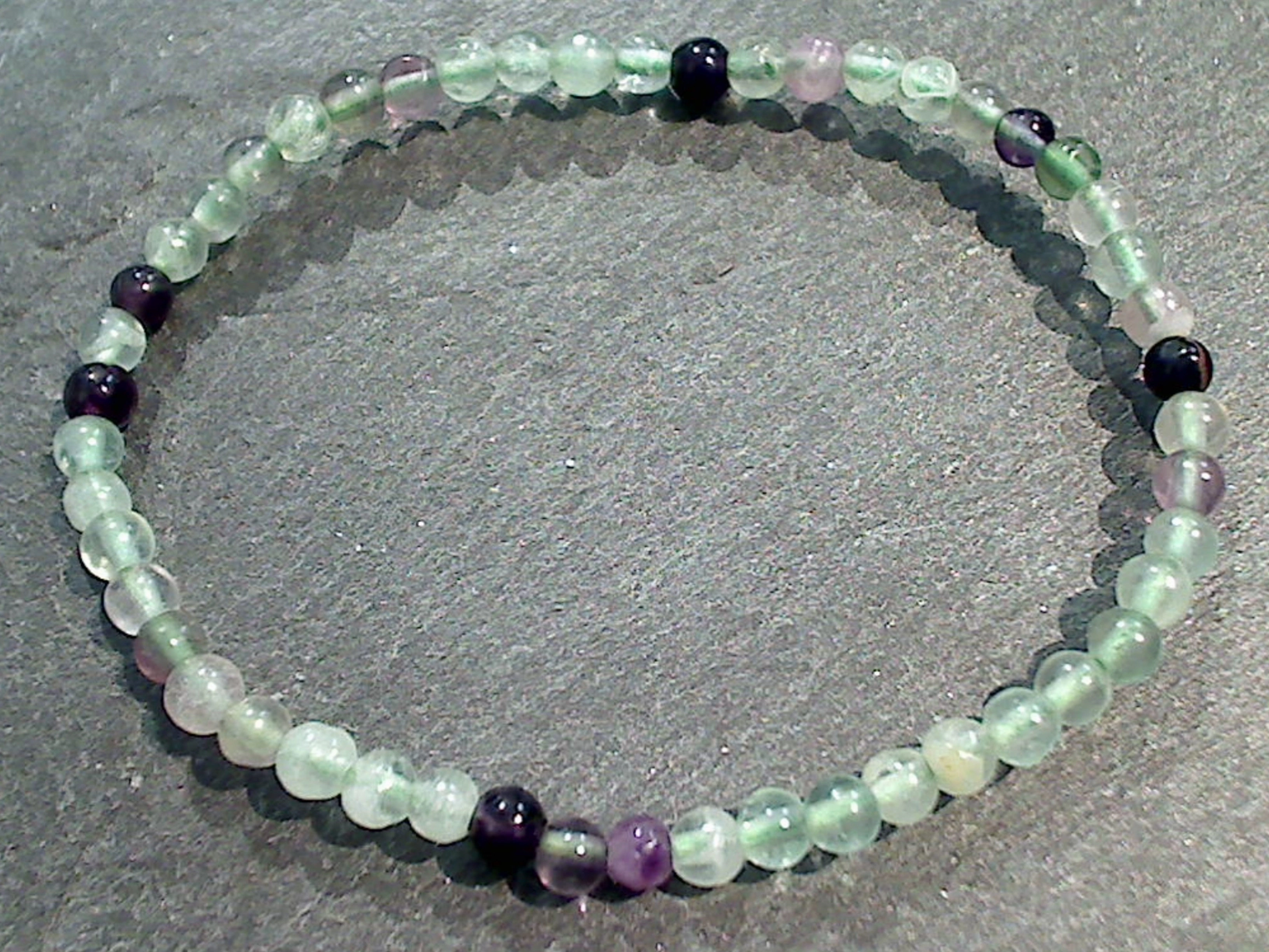 Fast View Better Over Time Fluorite  4MM Stretch Bracelet