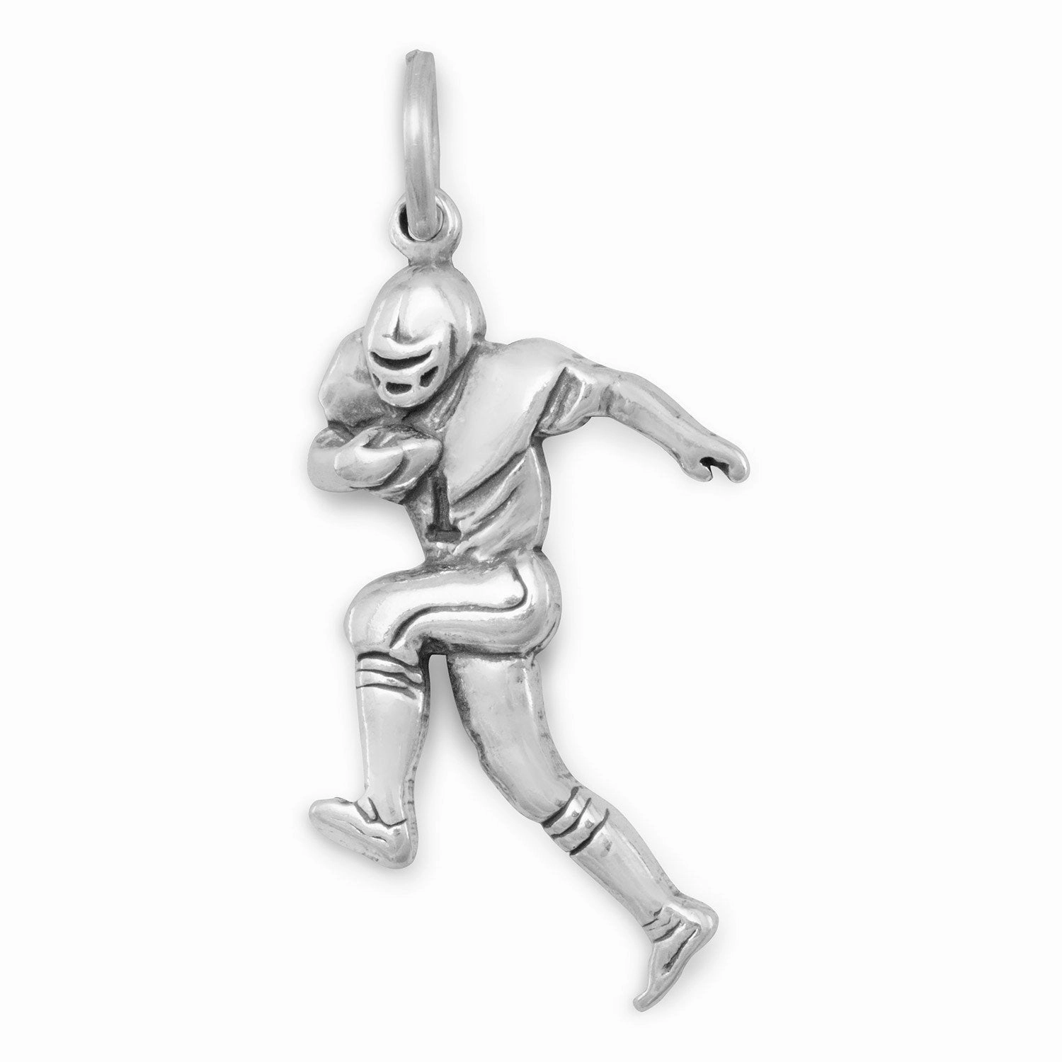 Football Player Charm Sterling Silver, Made in the USA Camera Mood