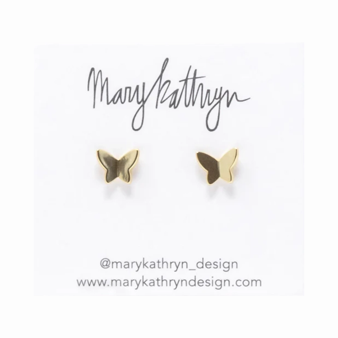 Handsome Piece Gold Butterfly Studs