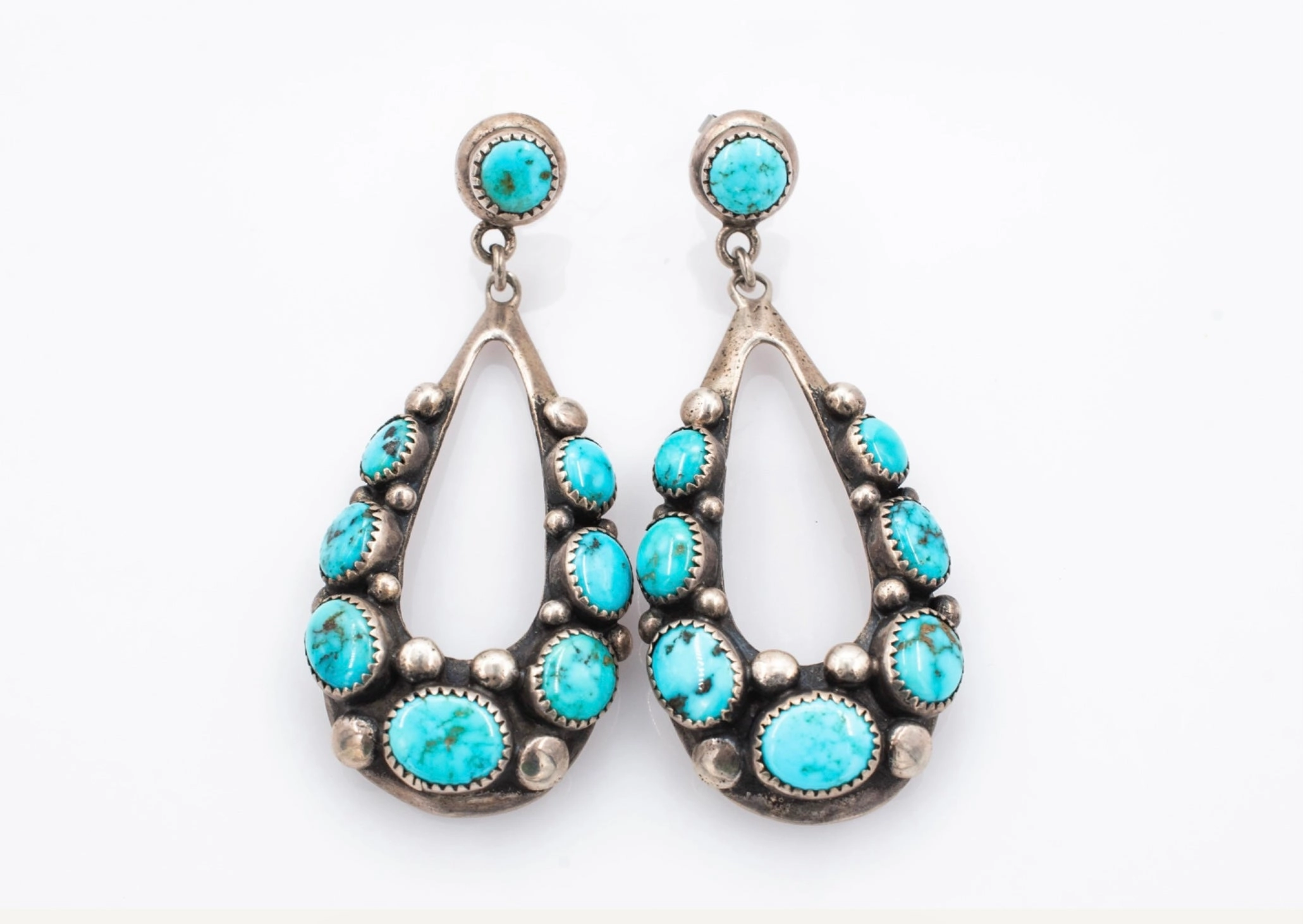 Wedding Outfit Frank Patania Sr. Sterling Natural Turquoise Drop Earrings
