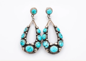 Wedding Outfit Frank Patania Sr. Sterling Natural Turquoise Drop Earrings