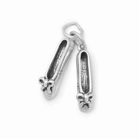Ballet Slippers 3-D Charm Sterling Silver, Made in the USA Exquisite detail