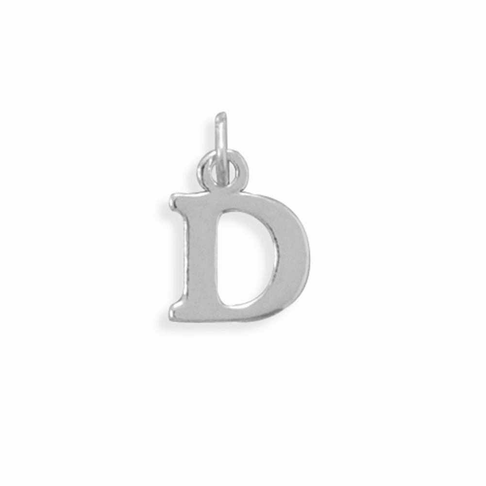 Alphabet Letter D Charm Sterling Silver - Made in the USA Occasion Accent