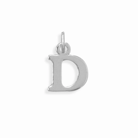 Alphabet Letter D Charm Sterling Silver - Made in the USA Occasion Accent