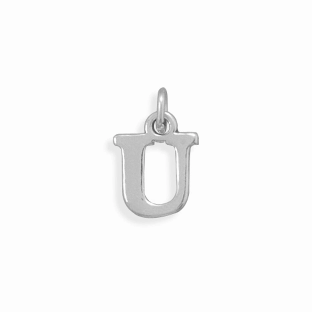 Alphabet Letter U Charm Sterling Silver - Made in the USA Minimal Chic