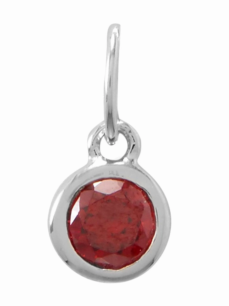 January Birthday Charm Red Cubic Zirconia Sterling Silver Bridesmaid Gift