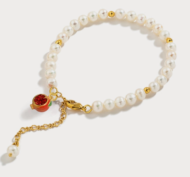 Adjustable Feature Fruit Pearl Bracelet
