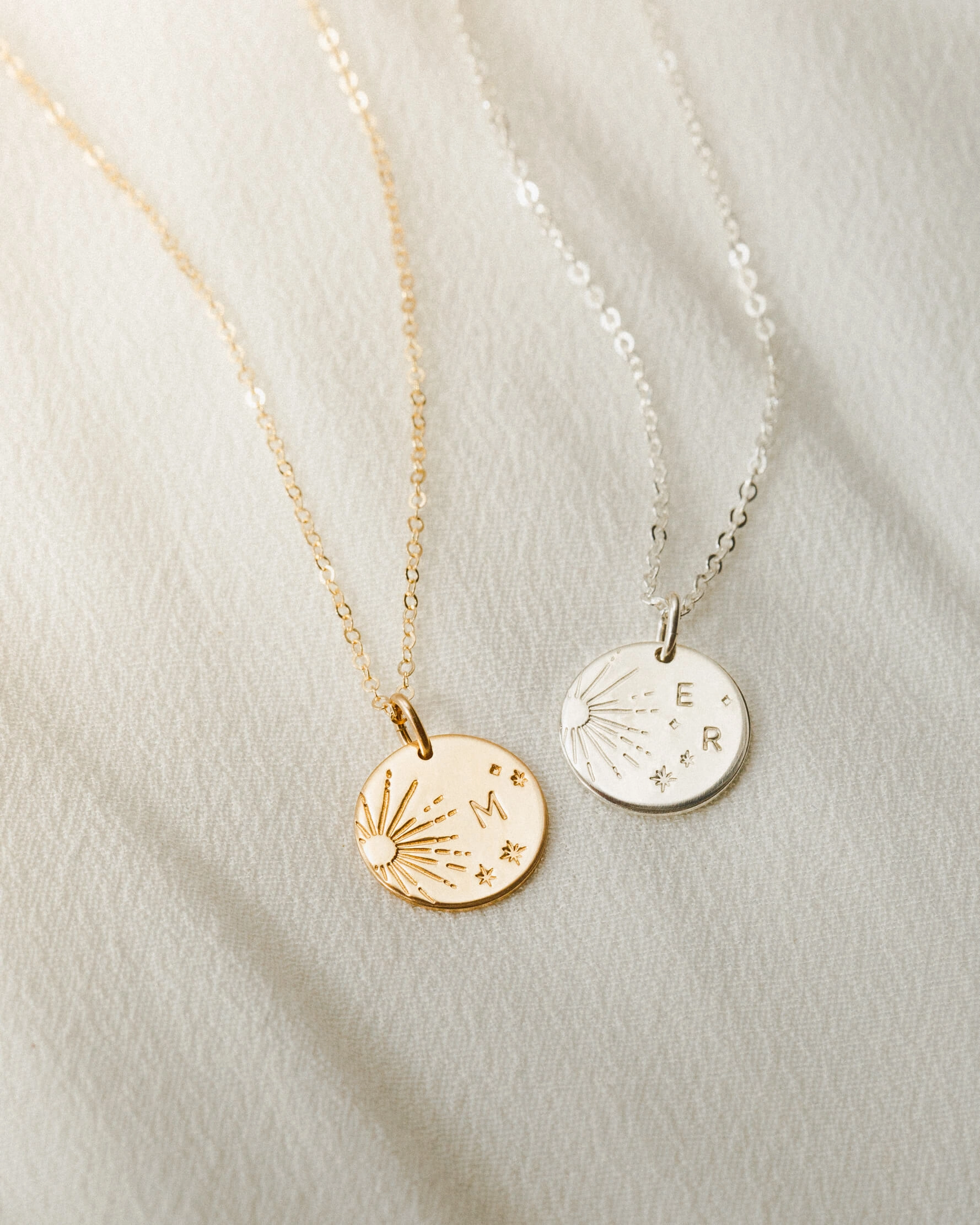 Galaxy Initial Necklace Premium Feel Precious Stones