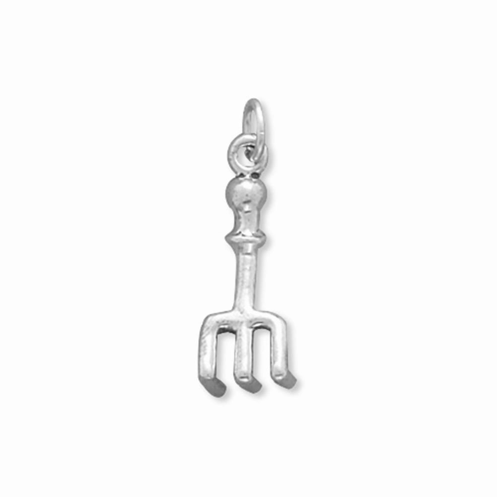 Garden Hand Rake Charm Sterling Silver - Made in the USA Sophisticated Vibe Vibrant Piece