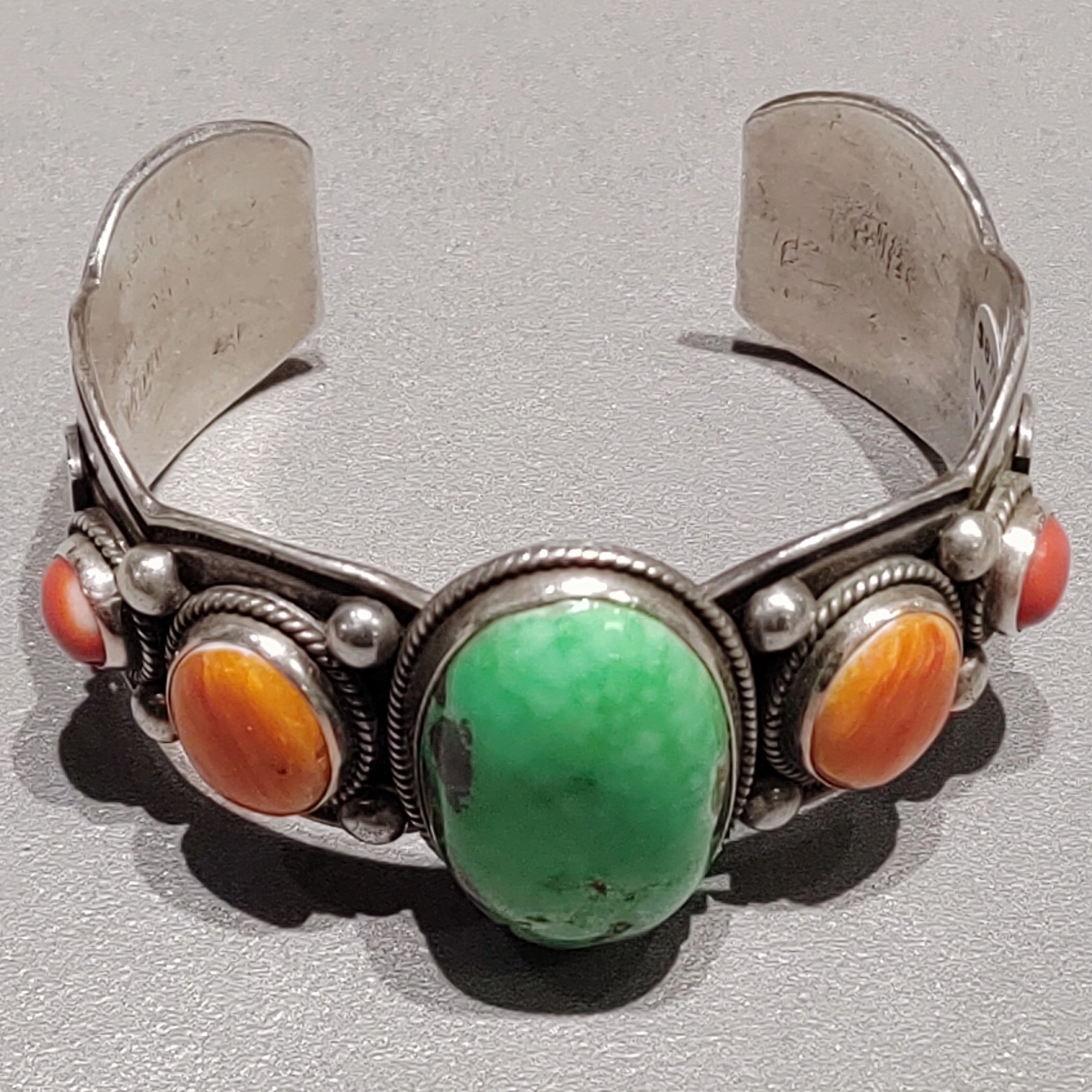 Gaspeite Spiny Oyster Coral Sterling Silver cuff Handmade Native American Refined Look Timeless Charm