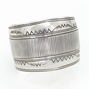 Gibson Nez Navajo Handmade Sterling Silver Cuff Bracelet Allure Accent Bridal Ready