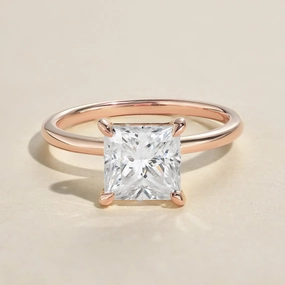 Minimal Mood Elegant Mood 1.0ct Princess Cut Moissanite Classic Solitaire Ring