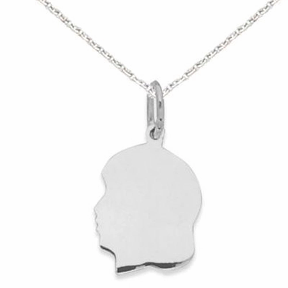 Holiday Present Modern Shape Girl Silhouette Necklace Sterling Silver, Chain Included