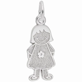 Trendy Accent Girl with Flower Dress Charm