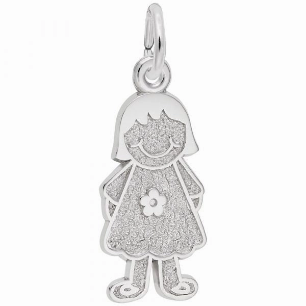 Trendy Accent Girl with Flower Dress Charm