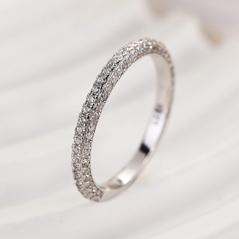 Cute Accent Louily Unique Three Sided Stone Women's Wedding Band