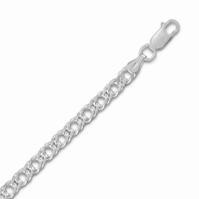 Rombo 100  Chain Bracelet 6mm 7 or 8-inch Length Sterling Silver Luxury Craft