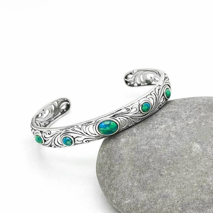 Luxury Outfit Stylish charm Masterpiece Sterling Silver Bracelet With Turquoise
