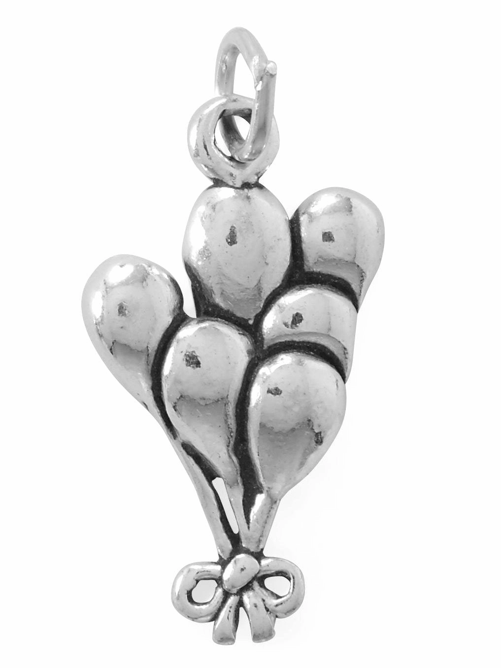 Simple Look Bunch of Balloons Charm Sterling Silver