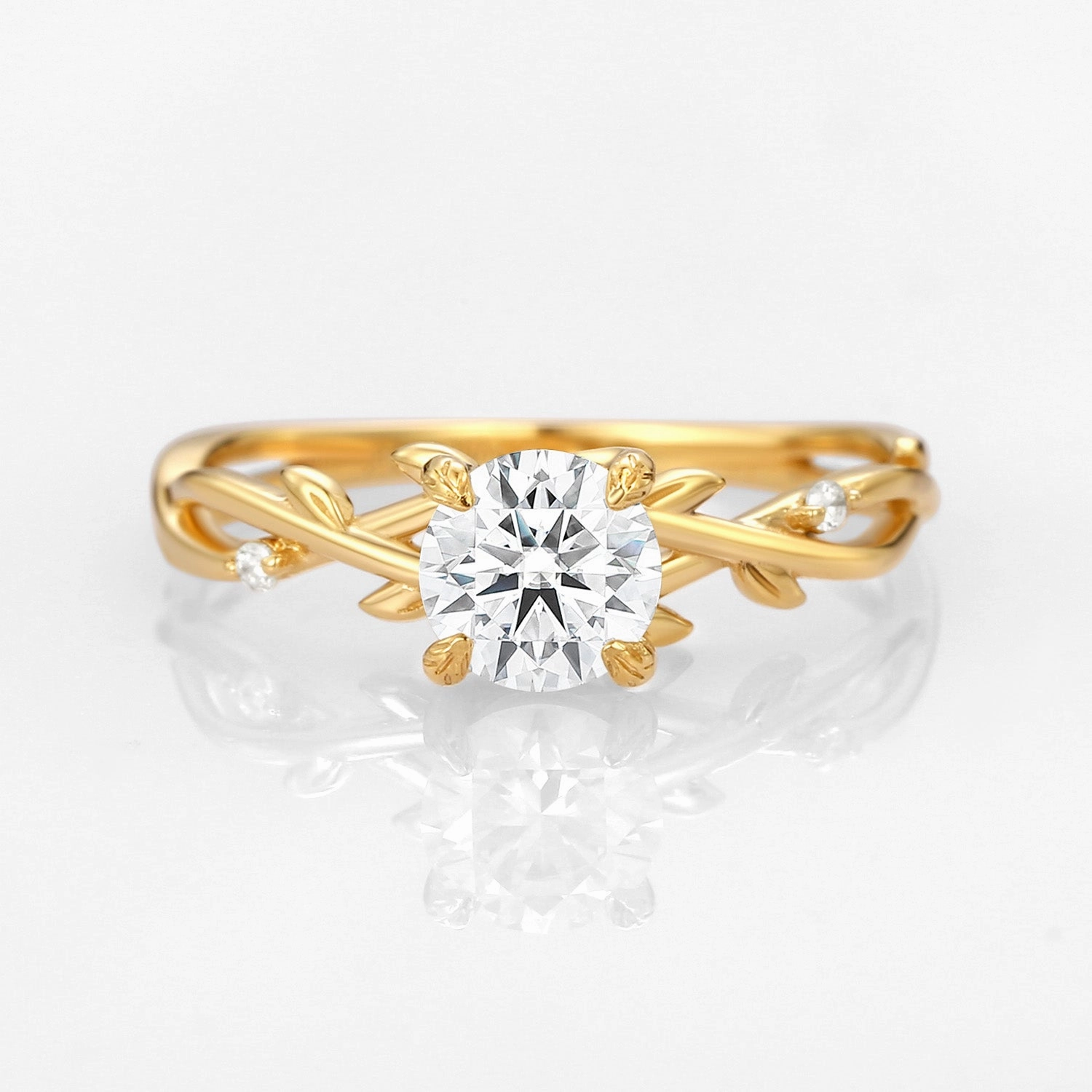 Moissanite Leafy Vintage Engagement Ring - Savannah Custom Shine