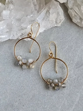 Truly Earrings Small - 14k Gold-Fill   Labradorite Secure Selection