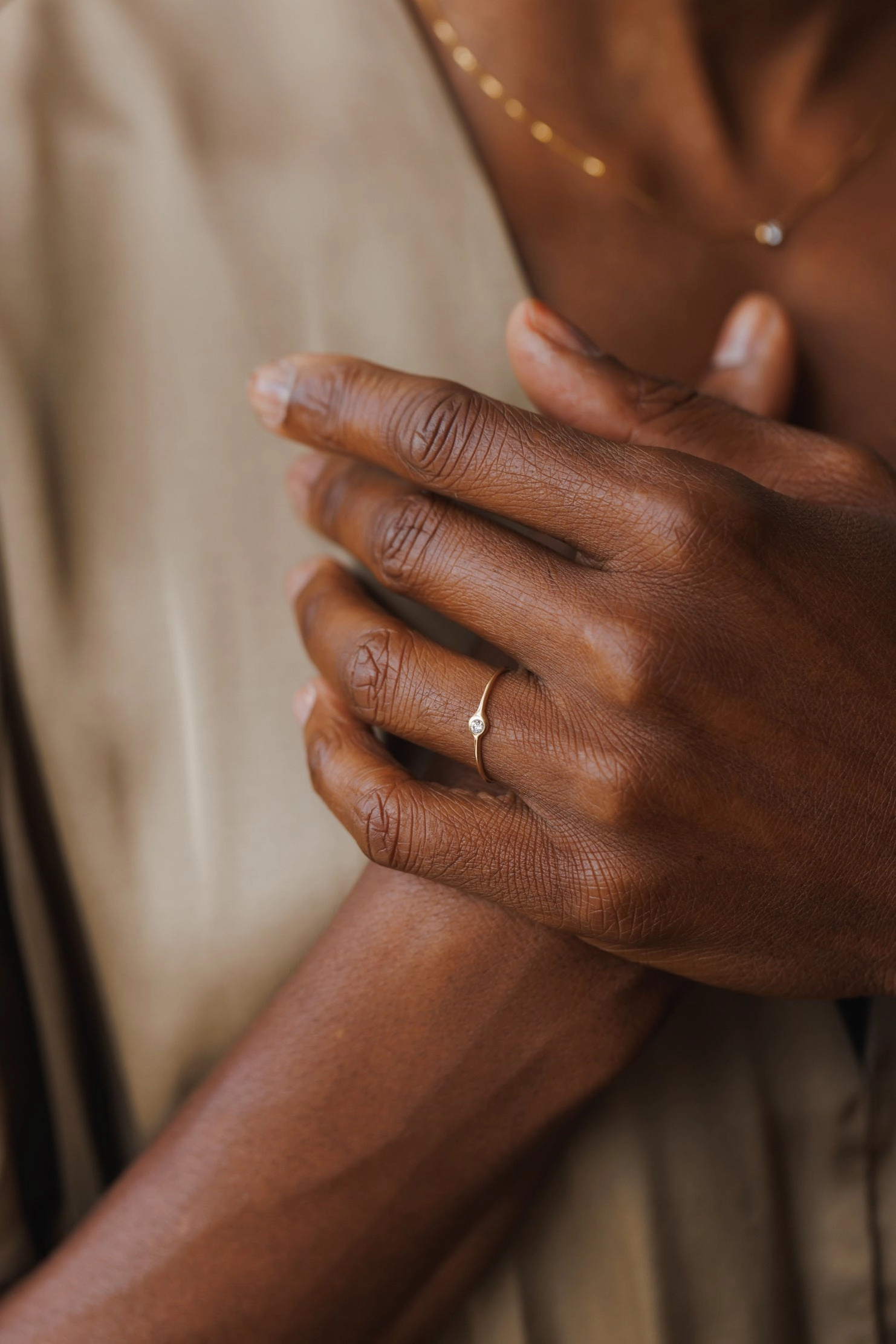 Gaia Diamond Solitaire Ring Camera Glow