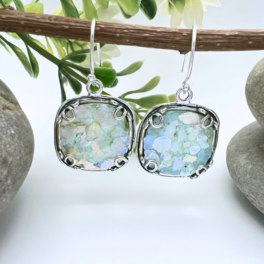 Square Roman Glass Dangles Luxury Touch Design Stylish Design