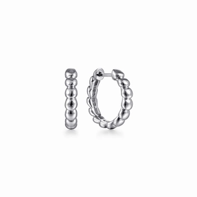 Occasion Wear Accent Detail 925 Sterling Silver Bujukan 15mm Classic Huggie Earrings
