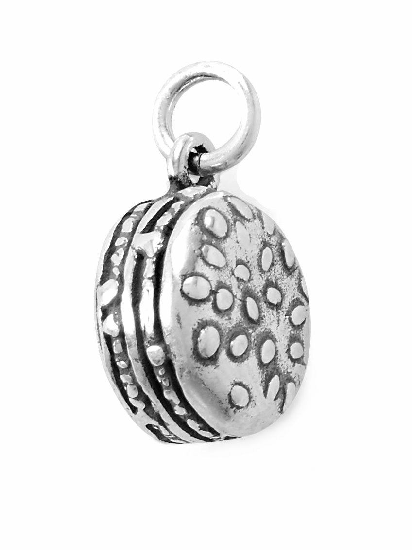 Graceful Accent Date Ready Double Cheeseburger Charm Sterling Silver
