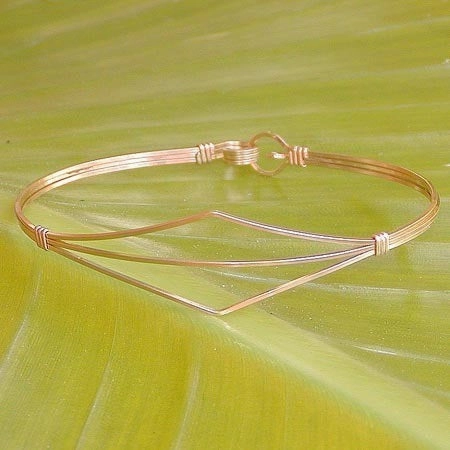 Delightful Combinations Adored Detail Gold Filled 3-Strand Wire Wrapped Stackable Bracelet - SSSpo