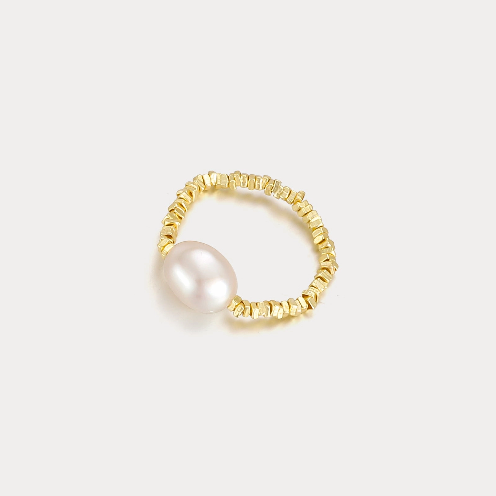 Wedding Occasion Gold Pearl Ring