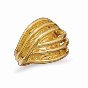 Pure Touch Shimmer Touch Gold-plated Domed Arched Statement Ring 20mm Wide, Size 10